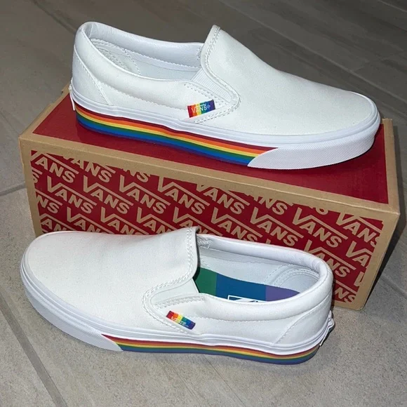 COPY - 🏳️‍🌈 VANS CLASSIC SLIP ON RAINBOW PRIDE SHOES UNISEX 🏳️‍🌈 LGBTQIA - Picture 6 of 6
